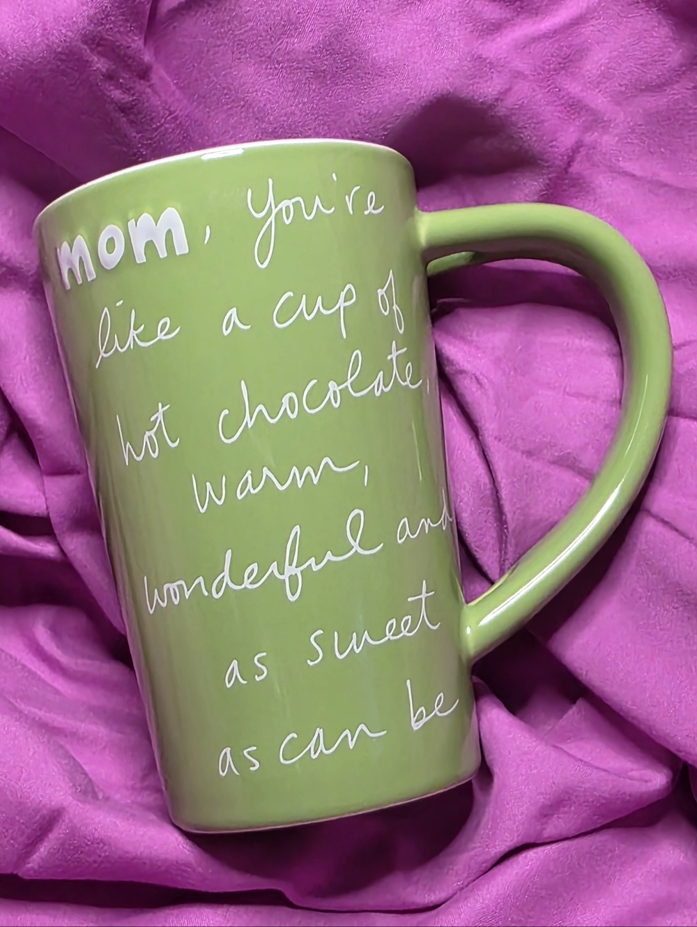 16 Oz Message To Mom Ceramic Mug, Sandra Magsamen Studio, Lime Green
